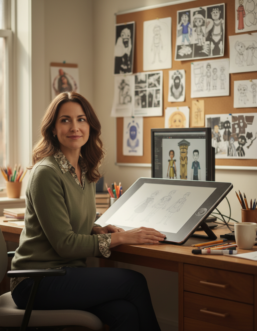 Retrato de la profesora de Animación de Bellas Artes