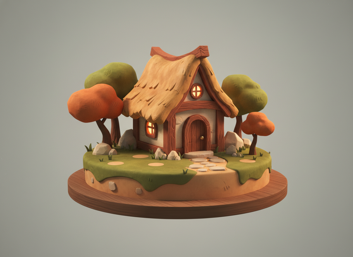 Diorama 3D estilizado